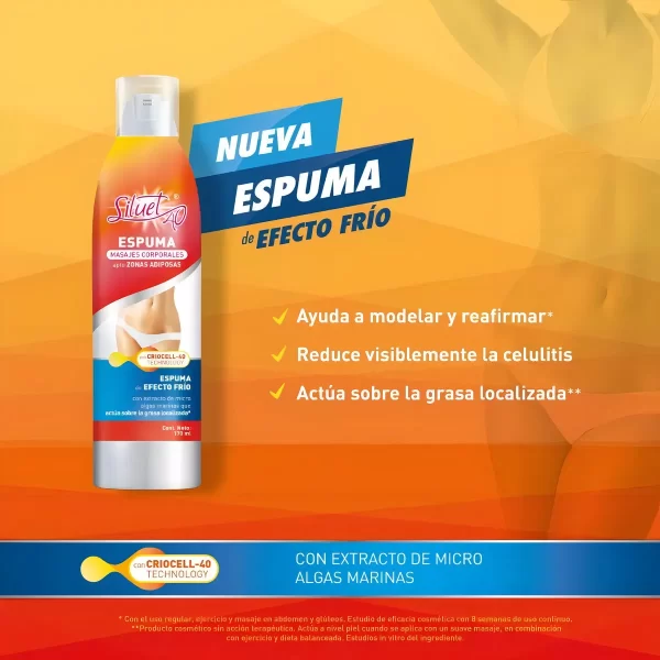 Siluet 40 Espuma para masajes corporales 170 ml - Imagen 2